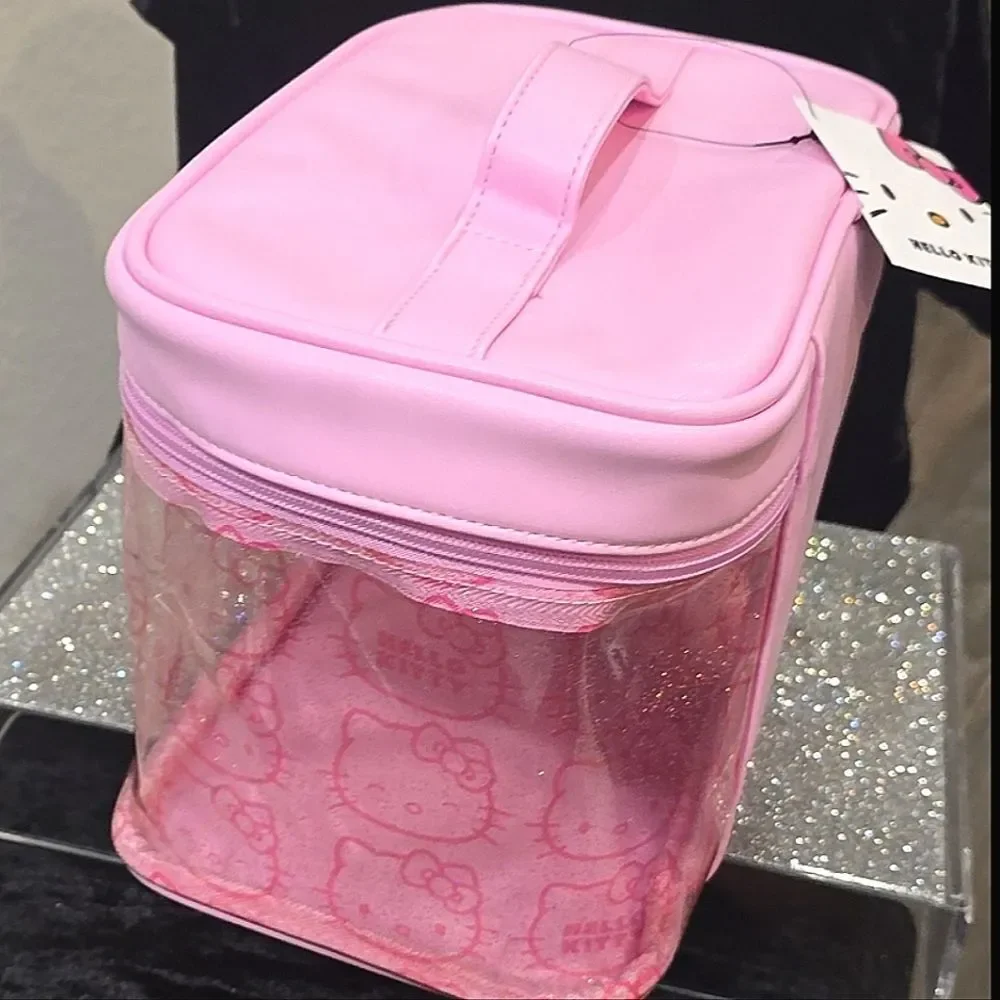 Hello‎ Kitty Logo Glitter Infused Cosmetic Bag